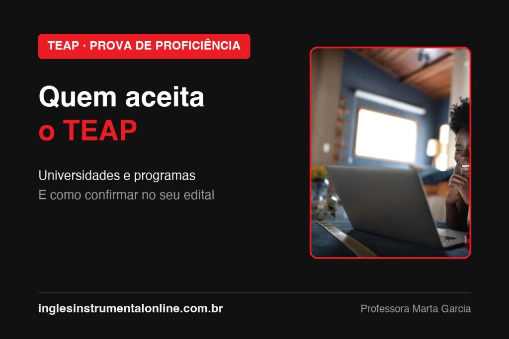 Candidata conferindo quais universidades aceitam o TEAP